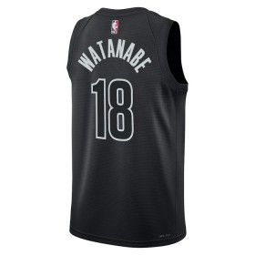 NBA Brooklyn Nets Trikot Yuta Watanabe 18 Jordan 2022-23 Statement Edition Schwarz Swingman - Herren